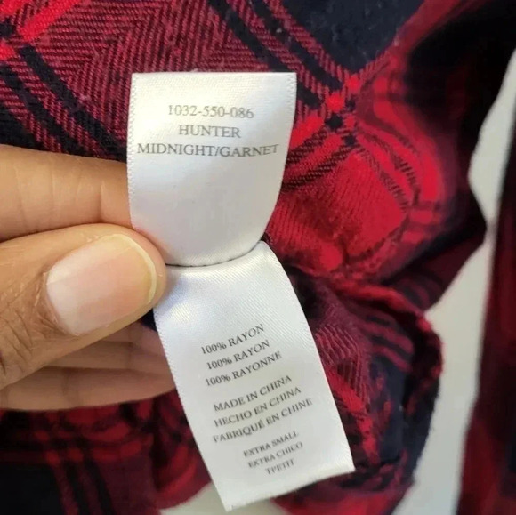 Rails Hunter Midnight Garnet Plaid Long Sleeve Button Down Shirt(XS) - Picture 10 of 11